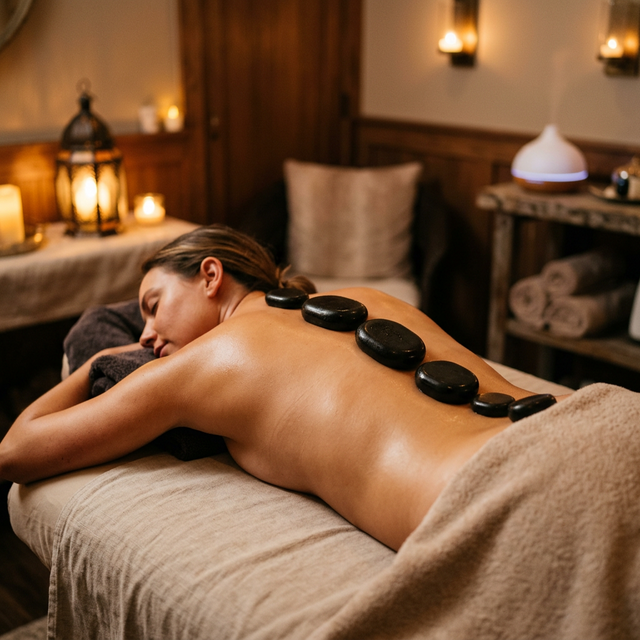 Full Body Hot Stone Therapy at Aura Spa