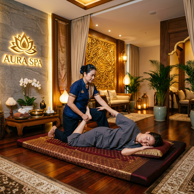Full Body Traditional Thai Therapy session at Aura International Thai Spa